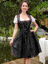 3-teiliges Dirndl für Damen – Midi-Traditionskleid mit Dirndl-Kleid, Schürze und Bluse für das Oktoberfest